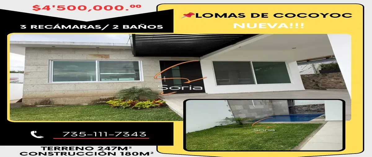 Foto de casa en venta en 23 33, lomas de cocoyoc, atlatlahucan, morelos, 30351077 No. 01