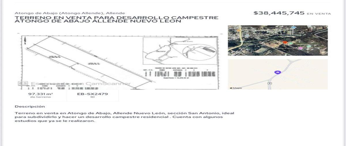 Foto de terreno habitacional en venta en  , atongo de abajo, cadereyta jiménez, nuevo león, 0 No. 03