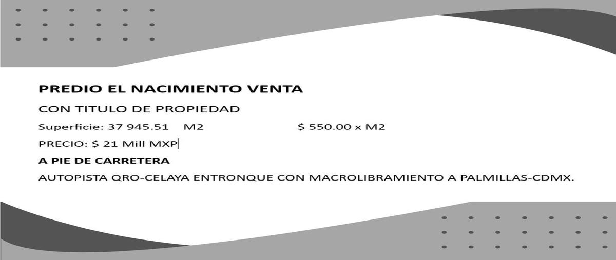 Foto de terreno comercial en autopista qro-celaya , el nacimiento, apaseo el grande, guanajuato, 26658973 foto 03 Foto de terreno comercial en venta en autopista qro-celaya , el nacimiento, apaseo el grande, guanajuato, 26658973 No. 03