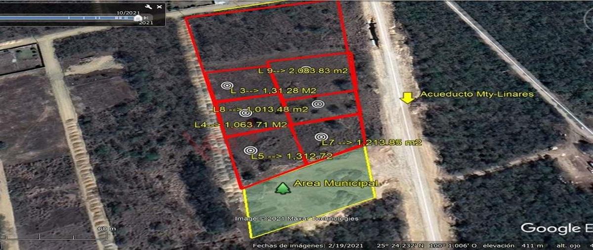 Foto de terreno habitacional en venta en avenida acueducto monterrey-linares l3, l4, l5, l7, l8, l9, san isidro, cadereyta jiménez, nuevo león, 0 No. 01