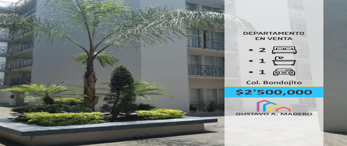 Foto de departamento en venta en avenida ferrocarril hidalgo , bondojito, gustavo a. madero, df / cdmx, 0 No. 01