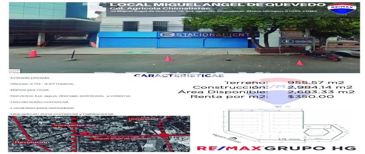 Foto de local en avenida miguel ángel de quevedo , ex-hacienda de guadalupe chimalistac, álvaro obregón, df / cdmx, 0 foto 02 Foto de local en renta en avenida miguel ángel de quevedo , ex-hacienda de guadalupe chimalistac, álvaro obregón, df / cdmx, 0 No. 02