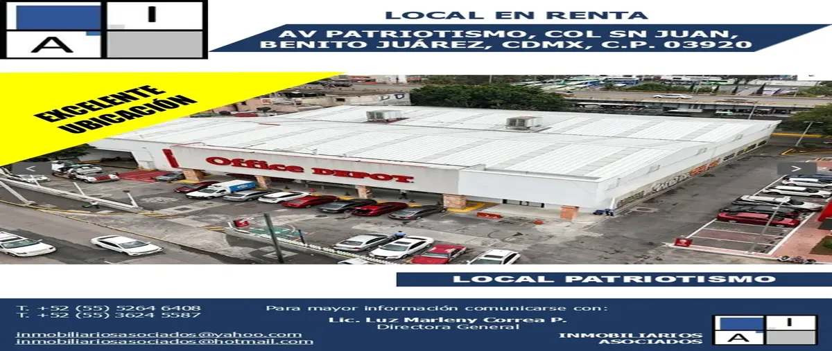 Foto de local en renta en avenida patriotismo , san juan, benito juárez, df / cdmx, 30235628 No. 01