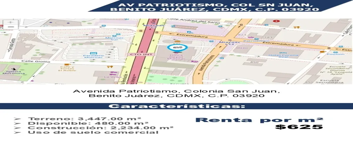 Foto de local en renta en avenida patriotismo , san juan, benito juárez, df / cdmx, 30235628 No. 02