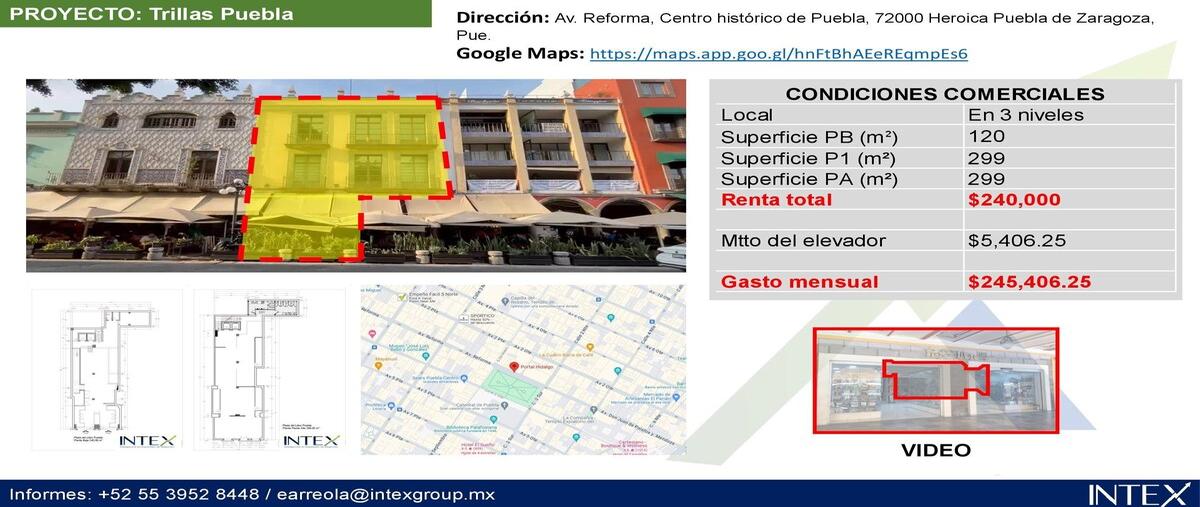 Foto de local en renta en avenida reformacentro histórico de puebla , centro, puebla, puebla, 0 No. 01
