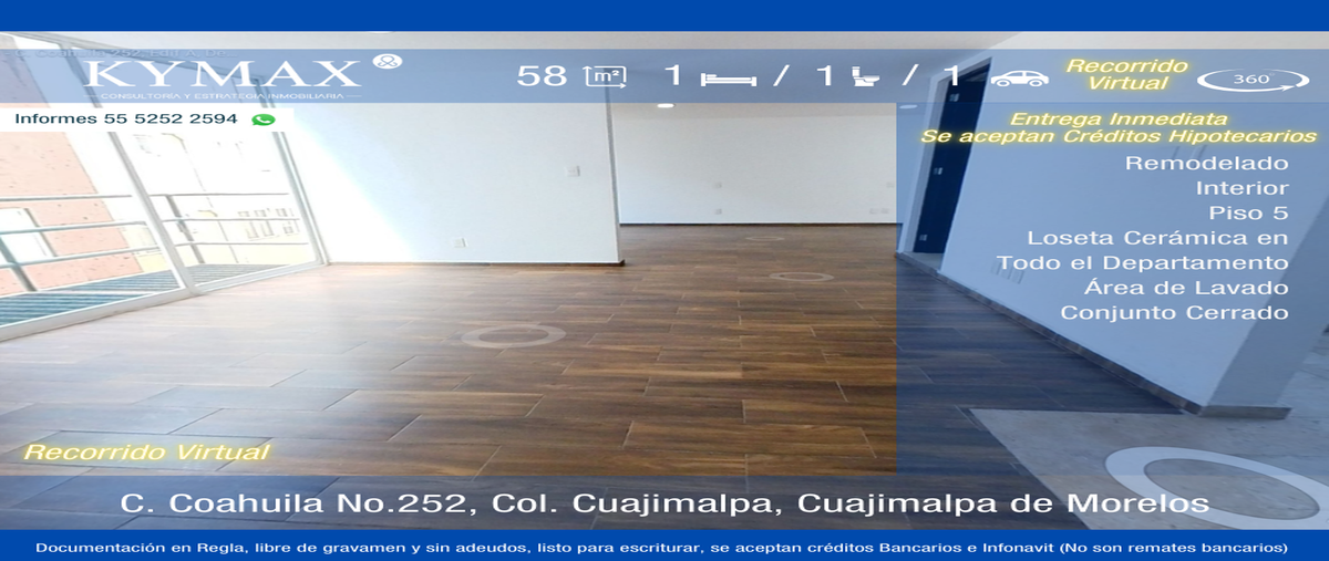 Foto de departamento en venta en calle coahuila , cuajimalpa, cuajimalpa de morelos, df / cdmx, 0 No. 01