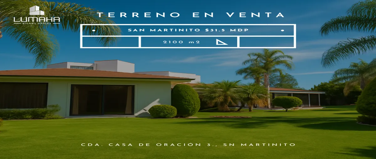 Foto de terreno habitacional en venta en calzada casa de oración 3, san martinito, san andrés cholula, puebla, 30358031 No. 01