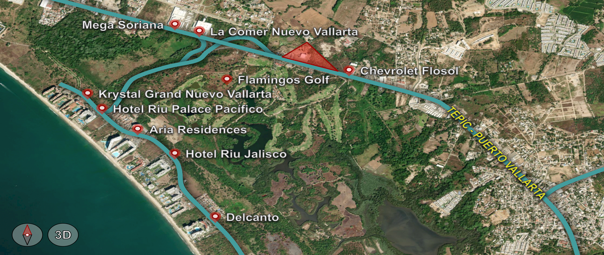Foto de terreno habitacional en venta en carretera federal 200tepic - puerto vallarta , flamingos, bahía de banderas, nayarit, 26329314 No. 01
