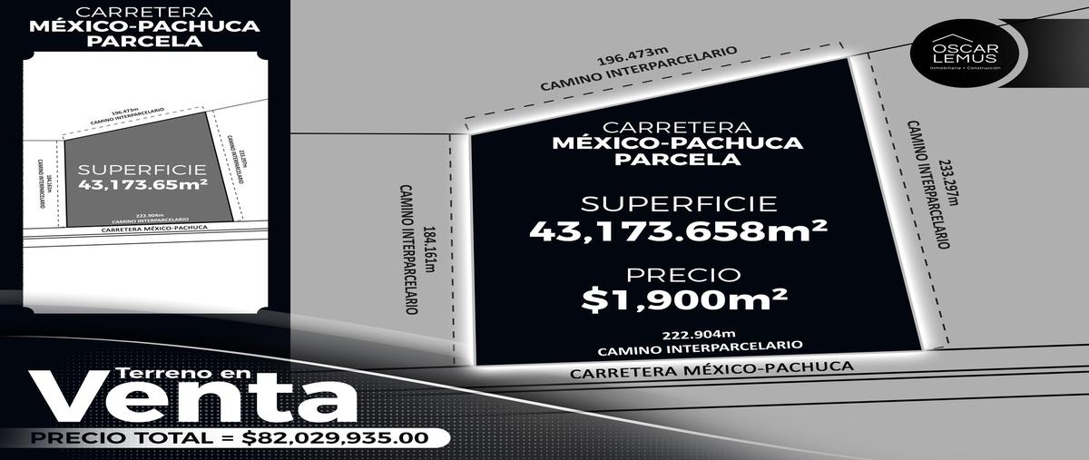 Foto de terreno comercial en venta en carretera méxico-pachuca , real toledo fase 4, pachuca de soto, hidalgo, 0 No. 01