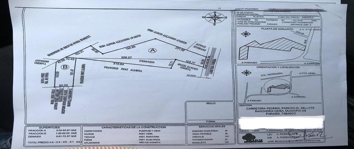 Foto de terreno habitacional en carretera paraíso-pto ceiba , puerto ceiba (carrizal), paraíso, tabasco, 14203491 foto 03 Foto de terreno habitacional en venta en carretera paraíso-pto ceiba , puerto ceiba (carrizal), paraíso, tabasco, 14203491 No. 03