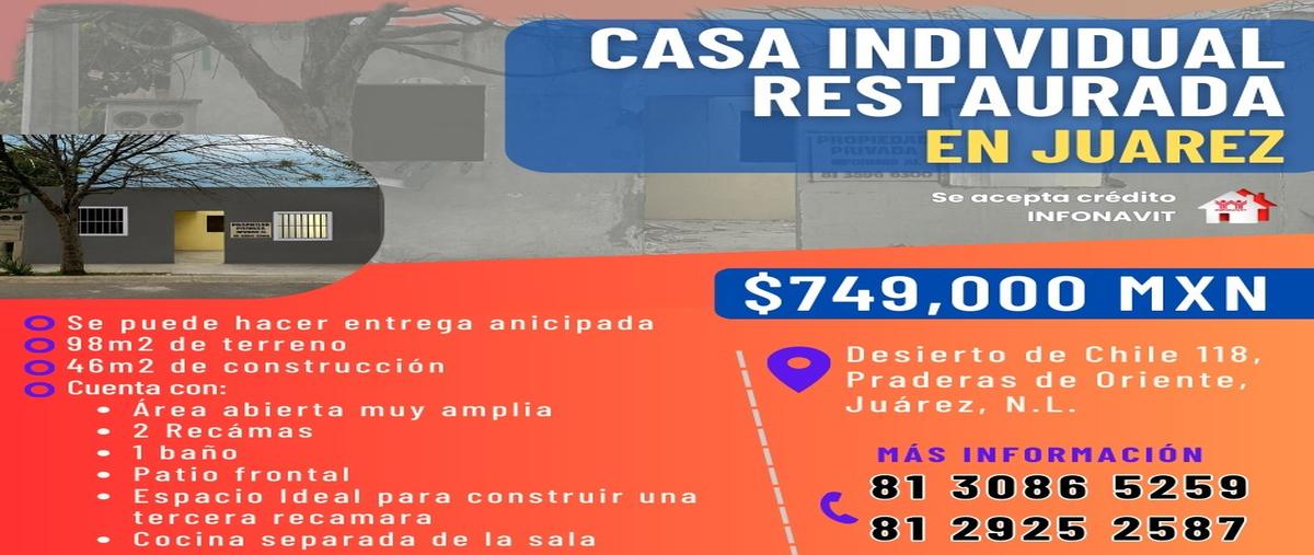 Foto de casa en venta en desierto de chile , praderas de oriente, juárez, nuevo león, 30322007 No. 02