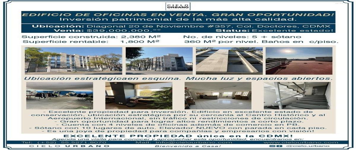 Foto de edificio en venta en diagonal 20 de noviembre , doctores, cuauhtémoc, df / cdmx, 31083031 No. 03