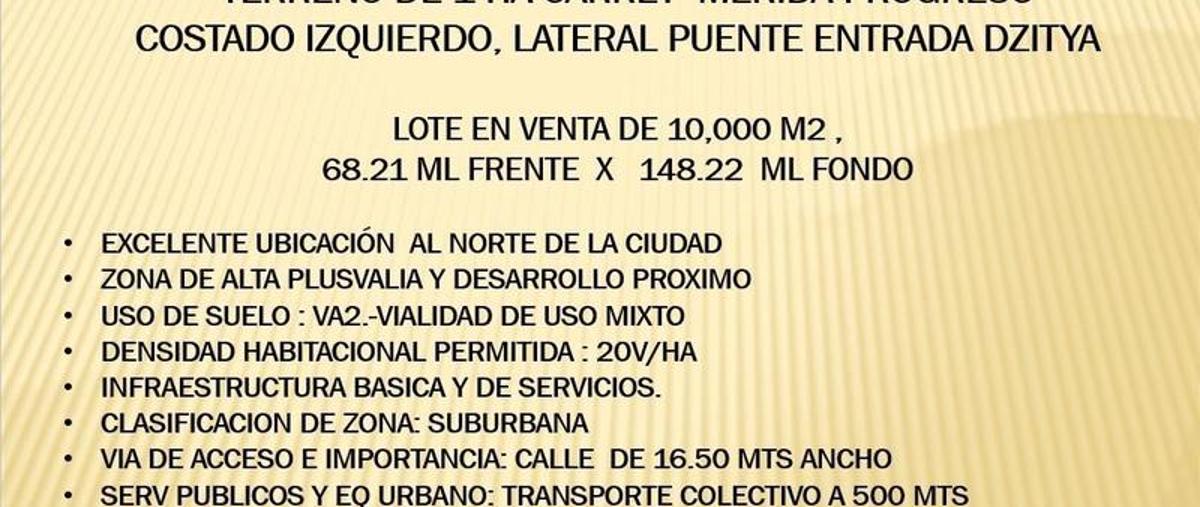 Foto de terreno habitacional en , dzitya, mérida, yucatán, 7860661 foto 01 Foto de terreno habitacional en venta en , dzitya, mérida, yucatán, 7860661 No. 01