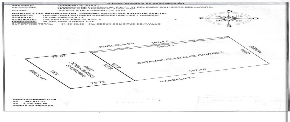 Foto de terreno industrial en venta en fraccionamiento parcela 62-z , san isidro del llanito, apaseo el alto, guanajuato, 27384653 No. 03