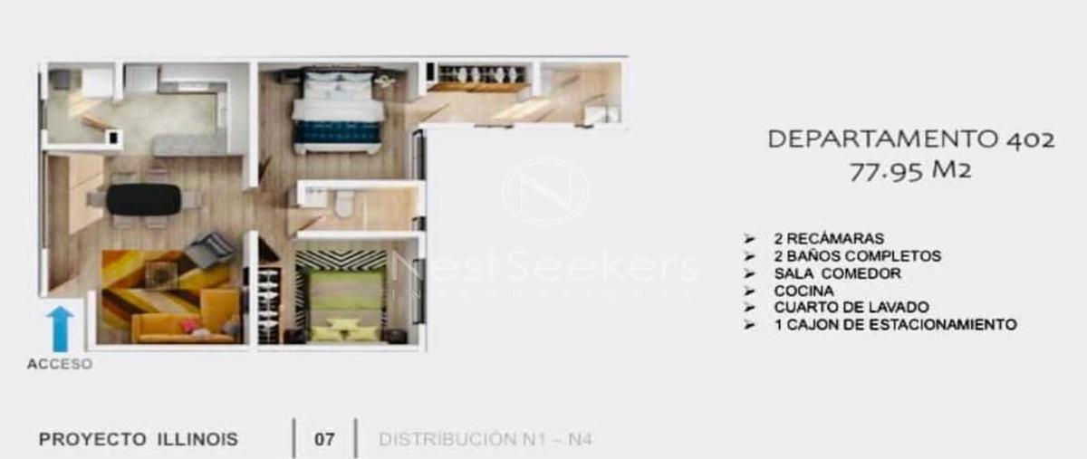 Foto de departamento en venta en illinois , ciudad de los deportes, benito juárez, df / cdmx, 0 No. 02