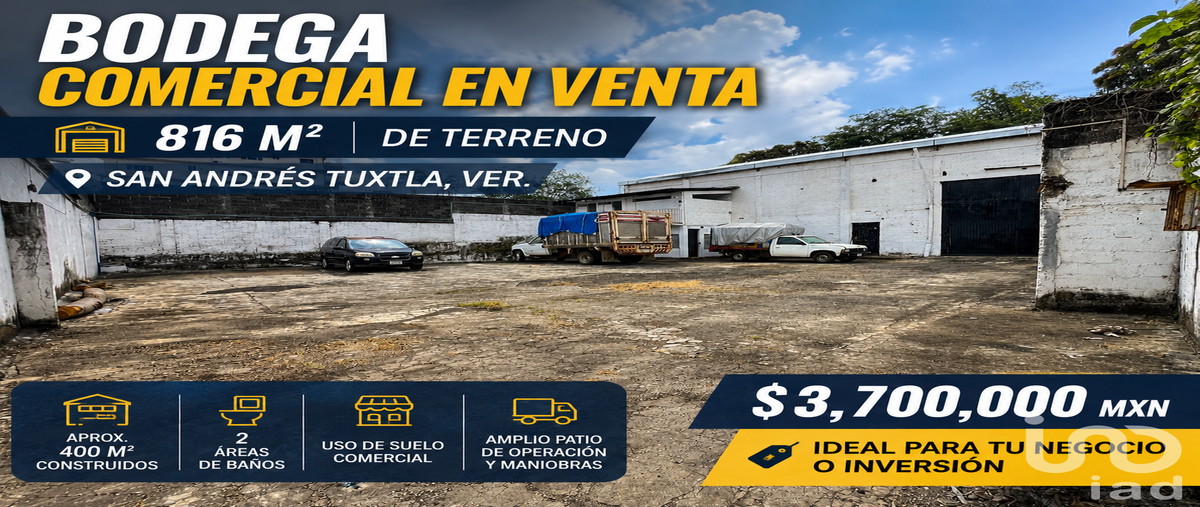 Foto de bodega en independencia 131, belén grande, san andrés tuxtla, veracruz de ignacio de la llave, 30948853 foto 01 Foto de bodega en venta en independencia 131, belén grande, san andrés tuxtla, veracruz de ignacio de la llave, 30948853 No. 01