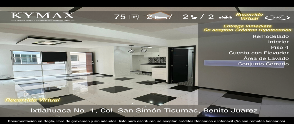 Foto de departamento en venta en ixtlahuaca , san simón ticumac, benito juárez, df / cdmx, 0 No. 01