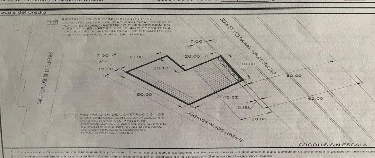 Foto de terreno habitacional en venta en naucalpan boulevard manuel avila camacho , naucalpan , san josé de los leones 1a sección, naucalpan de juárez, méxico, 7146995 No. 01