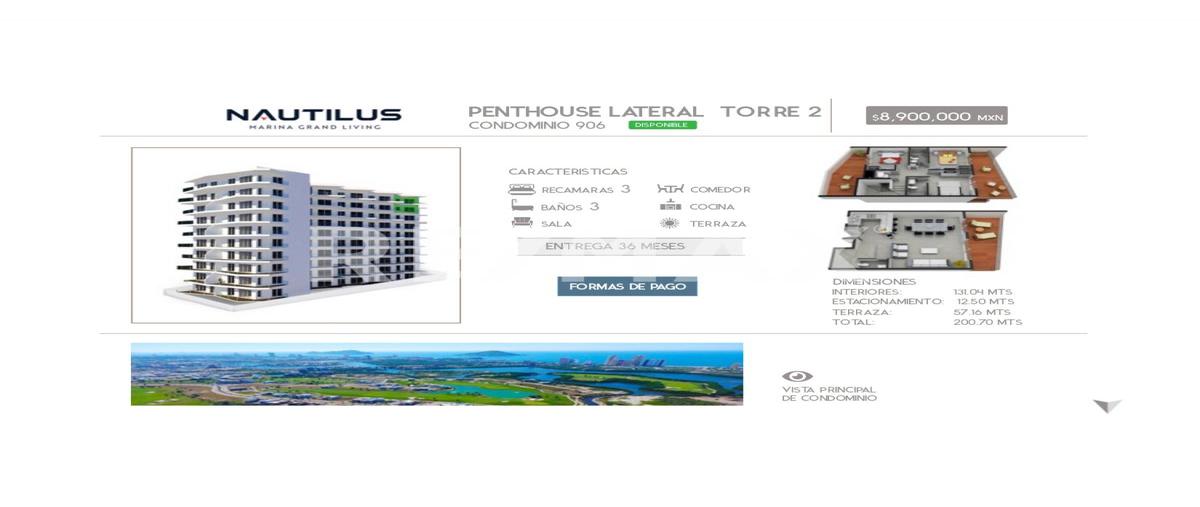 Foto de departamento en nautilus penthouse lateral #906 torre 2 , marina mazatlán, mazatlán, sinaloa, 0 foto 02 Foto de departamento en venta en nautilus penthouse lateral #906 torre 2 , marina mazatlán, mazatlán, sinaloa, 0 No. 02