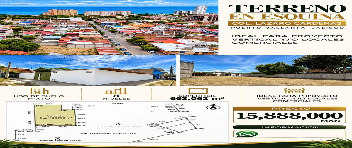 Foto de terreno comercial en republica dominicana esquina cuba , lázaro cárdenas, puerto vallarta, jalisco, 28176787 foto 01 Foto de terreno comercial en venta en republica dominicana esquina cuba , lázaro cárdenas, puerto vallarta, jalisco, 28176787 No. 01