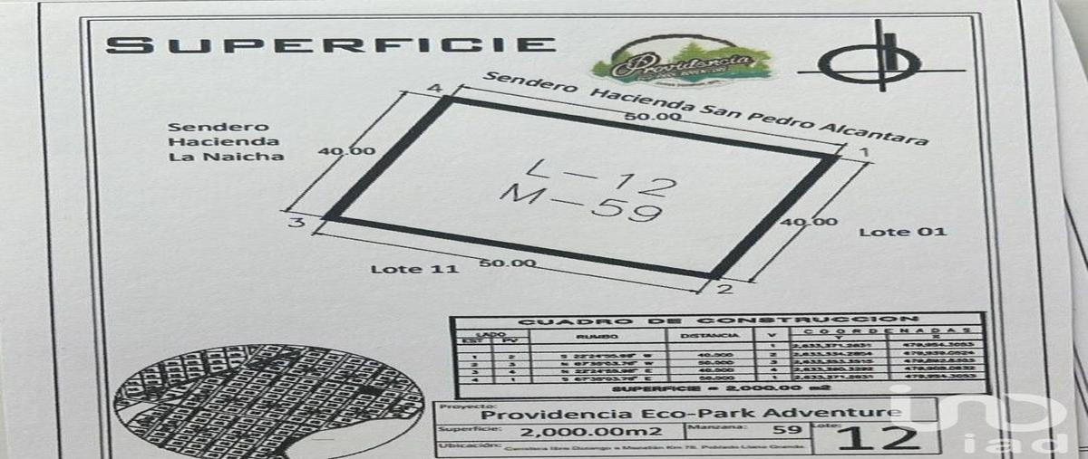 Foto de terreno habitacional en venta en sendero hacienda san pedro alcantara , coyotes (ojo de agua de coyotes), pueblo nuevo, durango, 30359985 No. 04