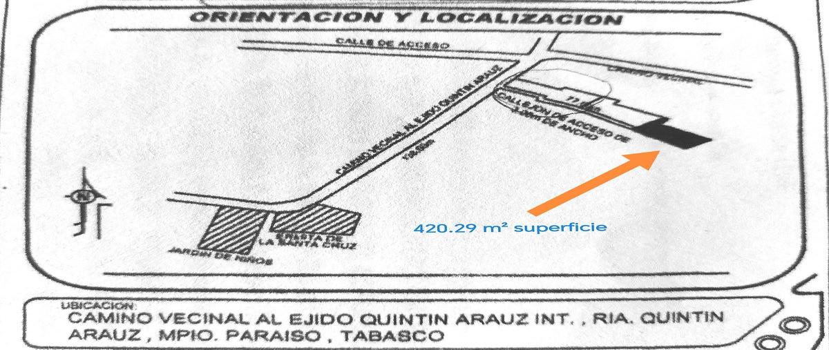 Foto de terreno habitacional en venta en s/n , quintín arauz, paraíso, tabasco, 0 No. 03