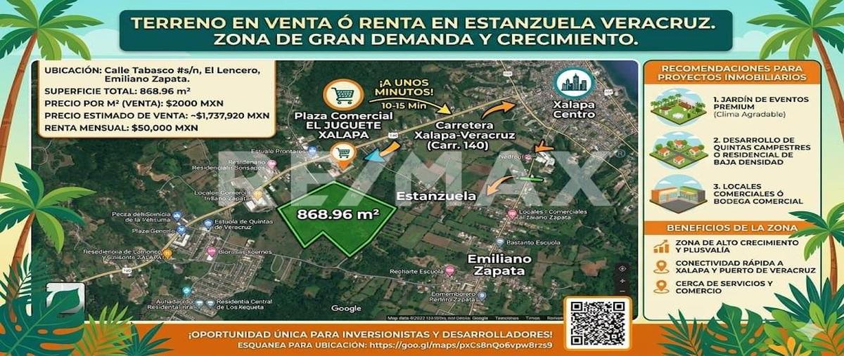 Foto de terreno habitacional en tabasco , el lencero, emiliano zapata, veracruz de ignacio de la llave, 0 foto 01 Foto de terreno habitacional en venta en tabasco , el lencero, emiliano zapata, veracruz de ignacio de la llave, 0 No. 01