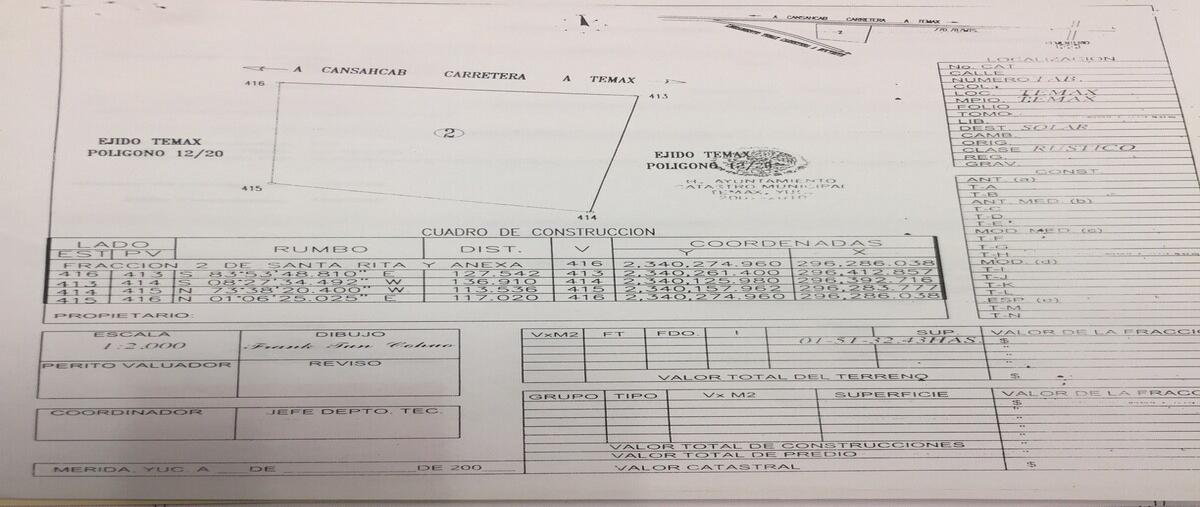 Foto de terreno habitacional en venta en temax , temax, temax, yucatán, 0 No. 03
