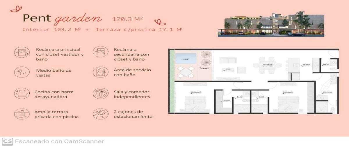 Foto de departamento en venta en  , temozon norte, mérida, yucatán, 27714338 No. 03