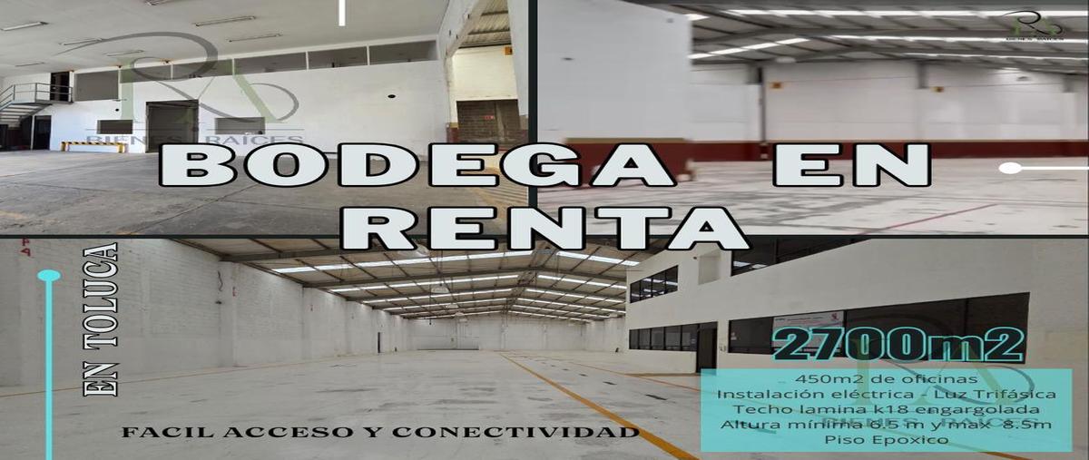 Foto de bodega en , toluca, toluca, méxico, 30650437 foto 01 Foto de bodega en renta en , toluca, toluca, méxico, 30650437 No. 01