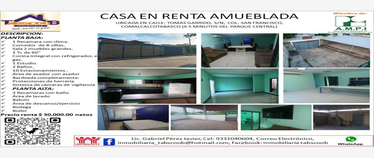 Foto de casa en renta en tomas garrido , san francisco, comalcalco, tabasco, 0 No. 01
