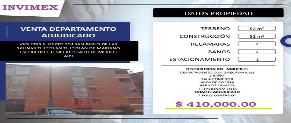 Foto de departamento en venta en violetas 6, ampliación san pablo de las salinas, tultitlán, méxico, 0 No. 03