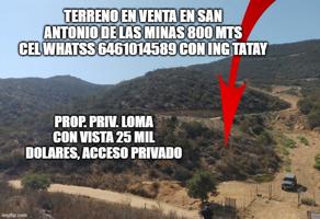 Foto de inmueble en TERRENO EN VENTA DE 800 MTS EN SAN ANTONIO DE LAS MINAS #s/n, Col. Villa de Juárez (San Antonio de las Minas) C.P. 22766, Ensenada