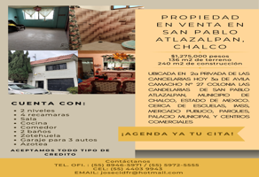Foto de inmueble en Priv. Ávila Camacho 27, Las Candelarias, 56620 San Pablo Atlazalpan, Méx. #27, Col. San Pablo Atlazalpan C.P. 56620, Chalco