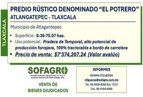 Foto de inmueble en PREDIO RUSTICO DENOMINADO EL POTRERO #-Int. -, Col. Atlangatepec C.P. 90410, Atlangatepec