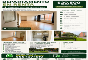 Foto de inmueble en Camino Sta. Teresa 890, Conjunto Sta Teresa, La Magdalena Contreras, 10710 Ciudad de México, CDMX #890Int. 3-401, Col. Santa Teresa C.P. 10710, La Magdalena Contreras