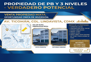 Foto de inmueble en Calz. Ticomán 206, Lindavista, Gustavo A. Madero, 07300 Ciudad de México, CDMX #206, Col. Lindavista Norte C.P. 07300, Gustavo A. Madero