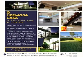 Foto de inmueble en Fraccionamiento El Molino, Calzada Lomas del Molino 402 Colonia, Molino de Atarjea 402, Paseos del M #402, Col. El Molino Residencial y Golf C.P. 37138, León