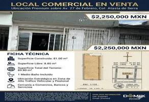 Foto de inmueble en 27 de febrero #2404, Col. Atasta de Serra C.P. 86100, Centro