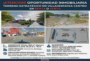 Foto de inmueble en Malecón Leandro Rovirosa Wade #S/N, Col. Gaviotas Sur Sección San Jose C.P. 86090, Centro