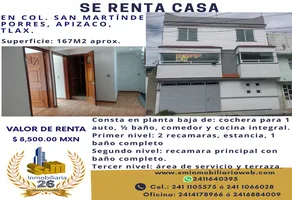 Foto de inmueble en Privada primero de mayo  #38, Col. San Martin de Porres C.P. 90337, Apizaco
