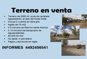 Foto de inmueble en 20372 Agostaderito, Ags., Col. Ex-Hacienda de Agostaderito C.P. 20372, Aguascalientes