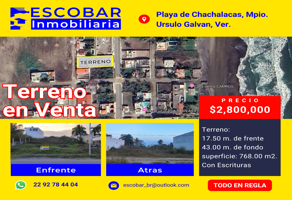 Foto de inmueble en Prol Dr Carlos Saenz de la Peña #s/n, Col. Playa de Chachalacas C.P. 91666, Ursulo Galván
