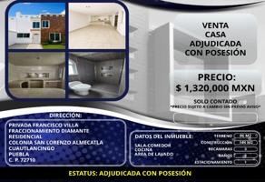 Foto de inmueble en Priv. Francisco Villa, Ignacio Zaragoza, Heroica Puebla de Zaragoza, Pue., Col. San Francisco C.P. 72000, Puebla