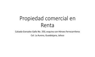 Foto de inmueble en Calz. Jesús González Gallo, La Aurora, Guadalajara, Jal. #350, Col. La Aurora C.P. 44460, Guadalajara