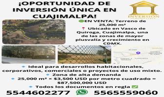 Foto de inmueble en Vasco de Quiroga Cuajimalpa #s/n, Col. Santa Fe Cuajimalpa C.P. 05348, Cuajimalpa de Morelos