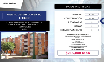Foto de inmueble en Av. Paricutin 188, INFONAVIT Nte, 54720 Cuautitlán Izcalli, Méx. #188Int. CUERPO D-E EN-E DT-3, Col. INFONAVIT Norte C.P. 54720, Cuautitlán Izcalli