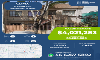 Foto de inmueble en Contadores, El Sifón, Iztapalapa, 09400 Ciudad de México, CDMX, Col. El Sifón C.P. 09400, Iztapalapa