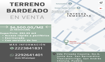 Foto de inmueble en 2da privada Coyotla #6, Col. San Bernardino Tlaxcalancingo C.P. 72820, San Andrés Cholula