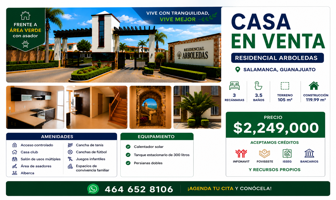 Foto de inmueble en Fraccionamiento Residencial Arboledas, 36766 Residencial Arboledas, Gto., Col. Residencial Arboledas C.P. 36766, Salamanca